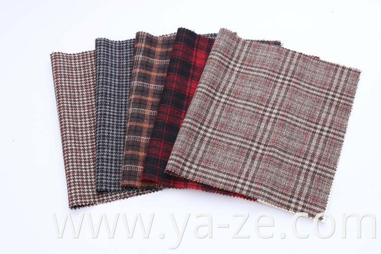 Classic design check plaid tweed manufacturer yarn dyed fabric woolen wool for men shirt women blouse cloth